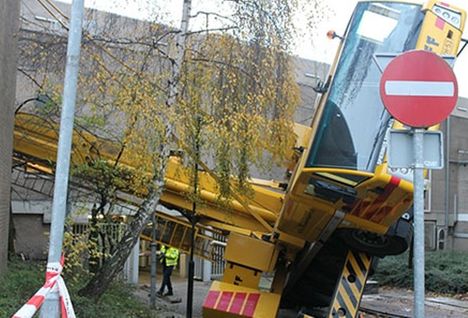 Mobile tower crane over in Netherlands