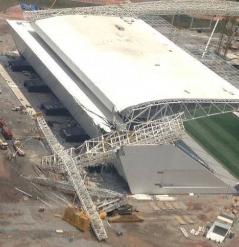 Sao Paulo stadium collapse statement manufacturer Liebherr